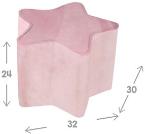 Pouf per bambini in velluto rosa chiaro Lil Sofa - Roba