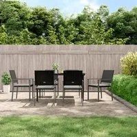 Sedie da Giardino con Cuscini 6pz Nere 54x62,5x89 cm Polyrattan 3187082