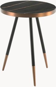 Tavolino rotondo con piano effetto marmo Circe