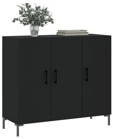 Credenza nera 90x34x80 cm in legno multistrato