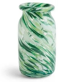 Splash Vase Roll Neck Small Green Swirl - Hay