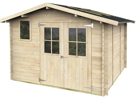 Casetta da giardino Fanny Express Bh25 300x300cm in legno con porta doppio battente, superficie interna 7.45 m² e spessore parete 25 mm