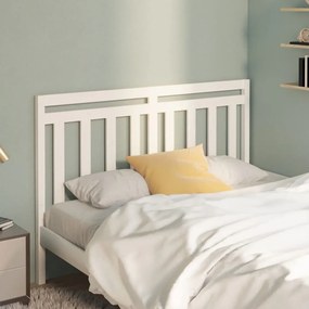 Testiera Per Letto Bianca 156x4x100 Cm Legno Massello Di Pino /