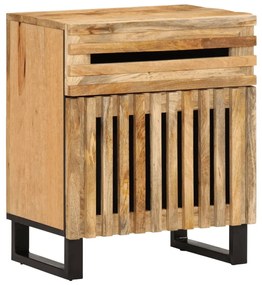 Comodino 50x34x60 Cm İn Legno Massello Di Mango Grezzo /