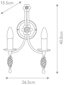Elstead BY2-BLACK - Applique BELFRY 2xE14/60W/230V
