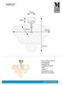 Lampada da soffitto Plafond Brass 13L Merlot - Markslöjd