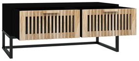 Tavolino da salotto nero 80x40x35 cm legno multistrato e ferro
