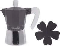 Caffettiera 2 tazze grigio con sotto moka