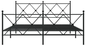 Giroletto con testiera e pediera metallo nero 150x200 cm