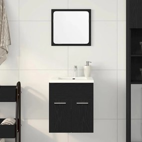 Set Mobili Da Bagno 2 Pz Rovere Nero İn Legno Multistrato /