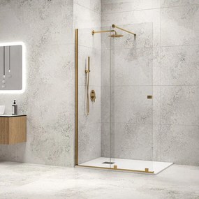 Box doccia walk in scorrevole 130 cm finitura oro | KNM4000W-G - KAMALU