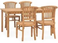 Set da Pranzo da Giardino 5 pz in Legno Massello di Teak 3060028