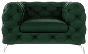 Poltrona verde scuro con rivestimento in velluto Chelsea – Ropez