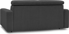 Divano in grigio scuro allungabile con rivestimento in velluto a coste 195 cm Monaco – Bobochic Paris