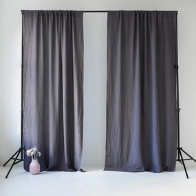 Tenda di lino grigio scuro con tunnel Night Time, 250 x 140 cm Dark Grey - Linen Tales