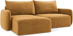 Divano angolare arancione allungabile/con contenitore (con penisola a sinistra) Kalena – Makamii