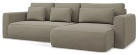 Divano angolare marrone chiaro allungabile/con contenitore (con penisola a destra/con chaise lounge) Kapua – Makamii
