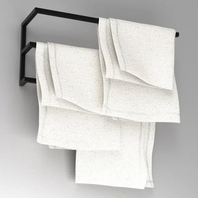 Porta asciugamani da parete 25x60 cm nero