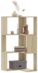 Libreria Angolare 3 Ripiani Rovere Sonoma 50x50x102 Cm Legno /