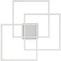 Plafoniera Moderna Frame Metallo Bianco Led 35W 3000K Luce Calda