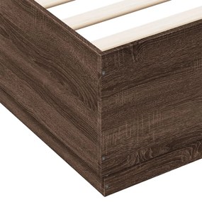 Giroletto Luci LED Rovere Marrone 140x200 cm Legno Multistrato