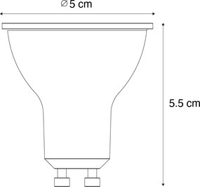 Set di 5 lampadine LED GU10 dimmerabili 7W 600 lm 2700K