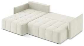 Divano angolare beige allungabile/con contenitore (con penisola a sinistra/con chaise lounge) Moku – Makamii