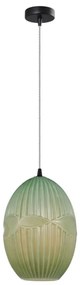 Klausen 111031 - Lampadario a sospensione con filo ELLIPTIC 1xE27/11W/230V verde