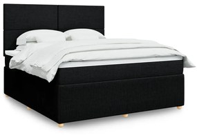 Giroletto A Molle Con Materasso Nero 180x200 Cm İn Tessuto /