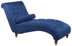 Chaise longue in tessuto blu MURET Beliani
