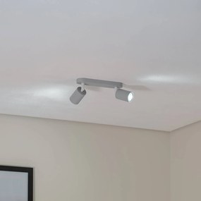 TK Lighting Faretto da soffitto Livia, grigio, 35 cm, a 2 luci, metallo, GU10
