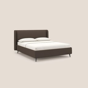 Nadine letto contenitore di design e comfort Italiano in tessuto impermeabile T19 marrone