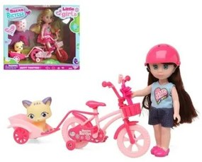 Bambola con Animale Domestico Dream Bicycle Rosa