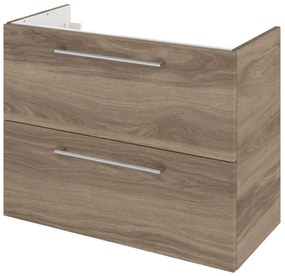 Mobile da bagno sospeso sotto lavabo L 75 x H 58 x P 33 cm marrone opaco, 2 cassetti SENSEA Remix