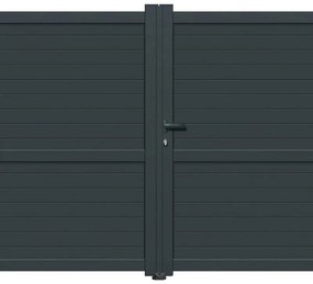 Cancello manuale a braccio articolato e a martinetto GARDENGATE Lima battente in alluminio, apertura a destra, L 300 x H 180.6 cm, di colore grigio antracite