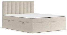 Letto boxspring beige con contenitore 140x200 cm Novento - Maison de Rêve