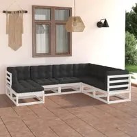 Set Divani da Giardino 7 pz con Cuscini Legno Massello di Pino 3076755