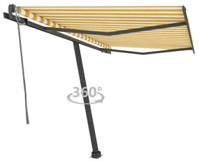 Tenda Da Sole Autoportante Automatica 300x250 Cm Gialla Bianca /