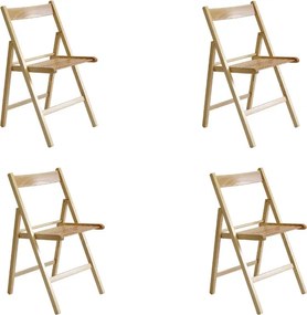 Sedia richiudibile per campeggio casa giardino in legno massello Naturale set 4
