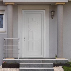 Portoncino d'ingresso Classic1 L 90 x H 210 cm in PVC bianco, apertura spingere a destra