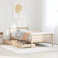 Letto senza Materasso 90x190 cm in Legno Massello di Pino 3301596