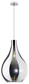 Sospensione Contemporanea Drop Metallo E Vetro Cromo 1 Luce E14 D.26Cm