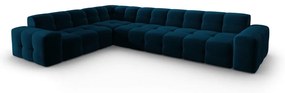 Divano angolare in velluto blu scuro (angolo sinistro) Kendal - Micadoni Home