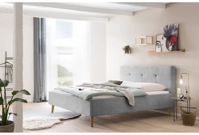 Letto matrimoniale imbottito grigio chiaro rete non inclusa 180x200 cm Smart – Meise Möbel