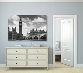 Stampa su tela – Big Ben a Londra in bianco e nero