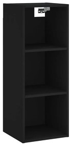 Credenza nera 34,5x32,5x180 cm in legno multistrato