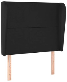 Testiera ad orecchio nera 103x23x118/128 cm in similpelle