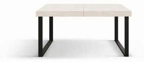 Tavolo CINQUALE in legno, finitura bianco frassinato con gambe in metallo antracite, allungabile 160×90 cm – 240×90 cm