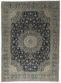Kashan Tappeto 310 x 420 Blu (Iran) Annodato A Mano