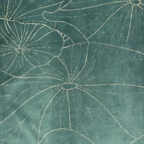 Tovaglia centrale in velluto color menta con stampa floreale Larghezza: 35 cm | Lunghezza: 180 cm